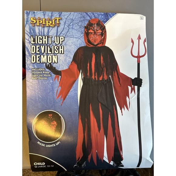 Spirit Halloween Costume Light-Up Devilish Demon Child Large 12-14 - Picture 1 of 7